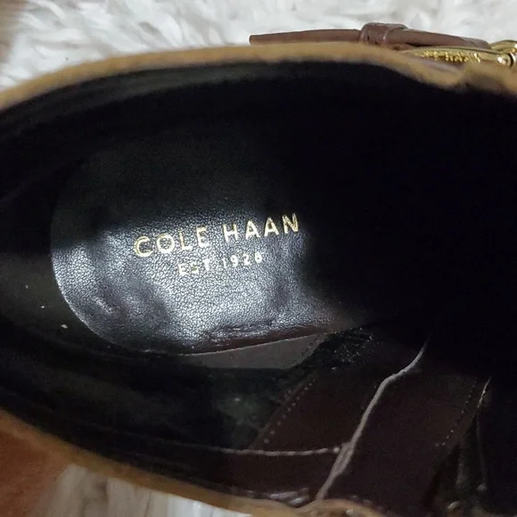 Brand new size 11 M ladies booties by Cole Haan Olive suede - Picture 5 of 7